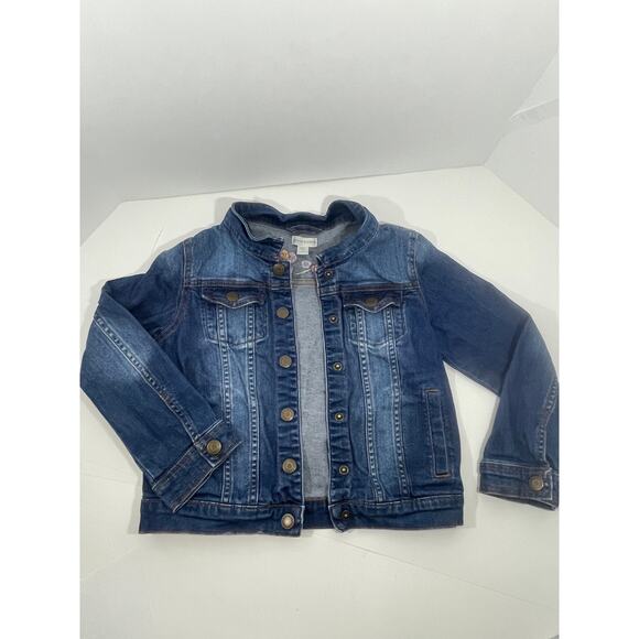Garnet Hill Kids Jean Jacket with Embroidered Flowers Size Large - Picture 3 of 16